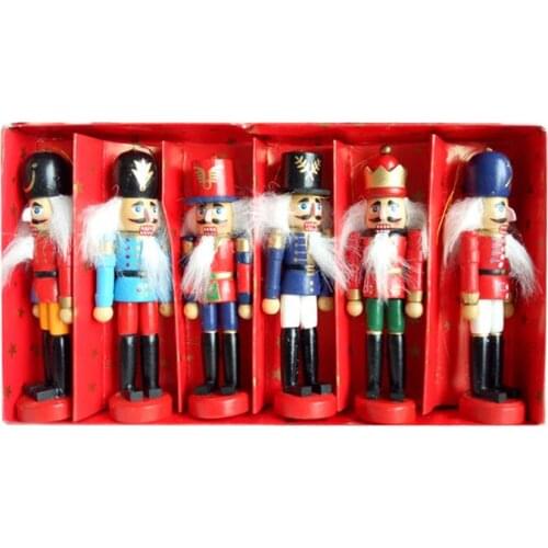 Christmas Decorations Nutcracker Wooden Puppet Soldiers 12 Cm The Small Tin Soldier Ornaments