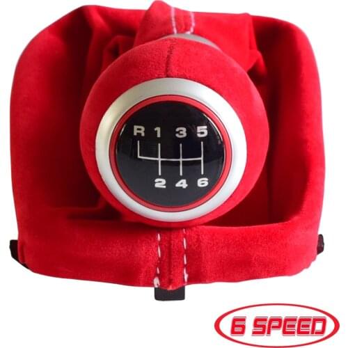 5/6 Speed Manual Gear Shift Knob HandBall Fit For Audi A3 S3 A3 S3 2001 2002 2003 With Suede Leather Boots Cover