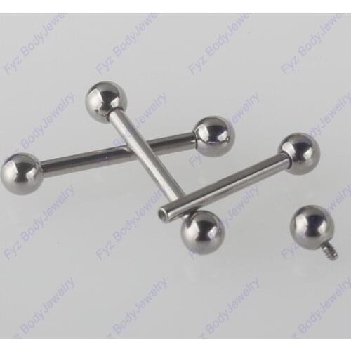 16G 14G G23 Titanium Internally Threaded Piercing Tongue Rings Barbell Fake Plug Earrings Cartilage Nipple Rings Jewelry