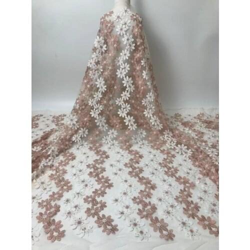 Tulle Embroidery Mesh Lace Fabric Hot Drilling Craft Trimmings for Sewing Evening Party Fashion Wedding Gown Dress 5 Yards