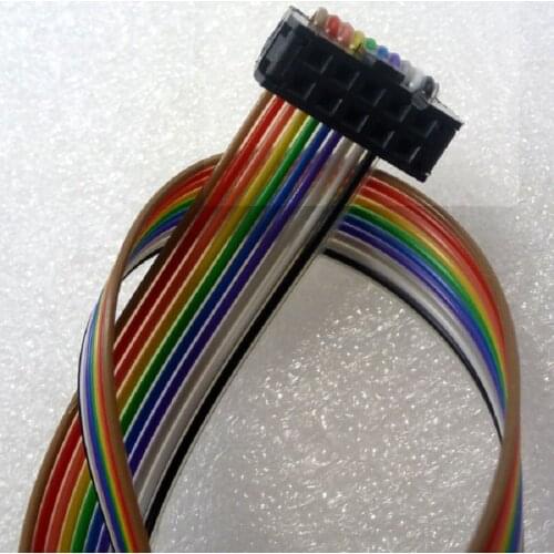 JTAG IDC ISP Wire 2*5 to 10*1 Pin Cable FC-10P 2.54mm for Saleae Logic Analyzer Xilinx Altera Lattice FPGA CPLD USB Programmer