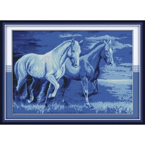 Everlasting Love Walking Together Chinese Cross Stitch Kits Ecological Cotton Stamped 14CT 11CT DIY Christmas Wedding Decoration