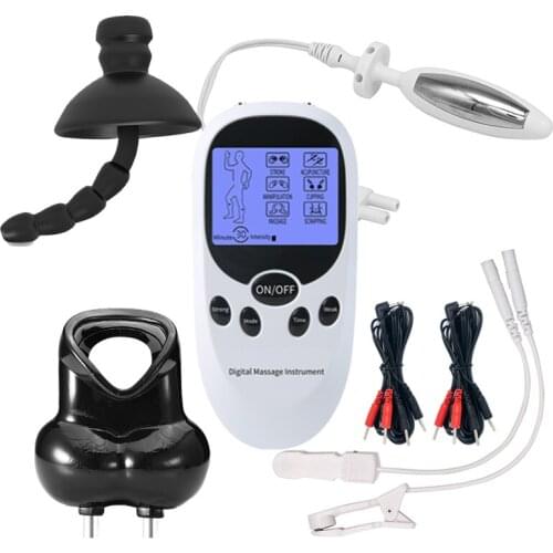 Electric Shock Sex Toy Penis Ring Nipple Clamps Electro Sex Penis Plug Urethral Dilators Anal Electroshock Adult Game Estim Bdsm