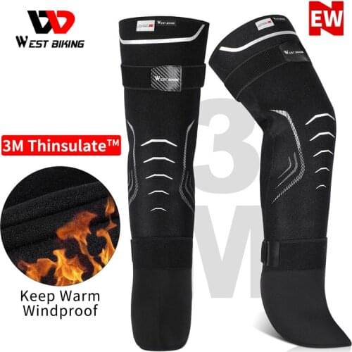West Biking Winter Anti-Cold 3M Warm Knee Pads Windproof Reflective Leg Cover Ski Riding MTB Motorcycle E-Bike Knee Protector