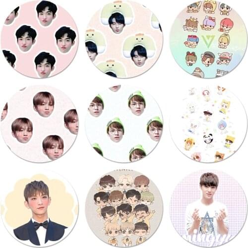 58mm Seventeen JUN DK JOSHUA kpop Icons Pins Badge Decoration Brooches Metal Badges For Clothes Backpack Decoration