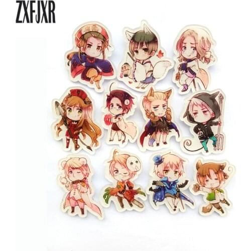 11pcs/set Anime Badge Hetalia Axis Power Badge World Twinkle Pin Brooch Backpack Decoration Badge Icons on Backpack
