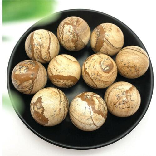 1PC 30-32mm Natural Picture Stone Ball Crystal Sphere Ball Massage Healing Decor Natural Stones and Minerals