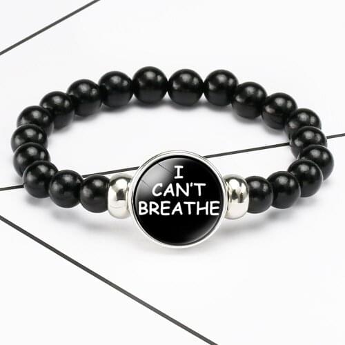10PCS/lot I Can't Breathe Black Lives Matter I Have A Dream Beaded Bracelet 18mm Snap Buttons Women for Men bracelets Jewelry