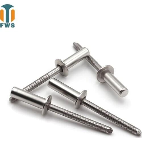100 PCS M6.4 DIN EN ISO 16585 GB/T 12615.4 Stainless Steel Round Head Closed End Blind Rivet Sealed Hollow Rivets Blind Rivets
