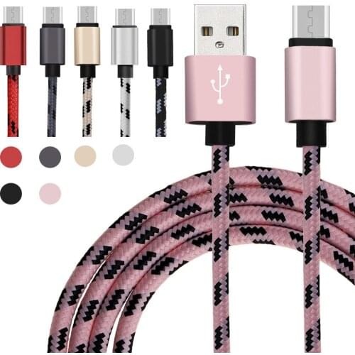 100pcs 3.3Ft Braided Micro USB Fast Charging Cable Type C Cord Sync Cell Phone Accessory Bundles Charging Cable