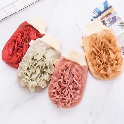 1Pcs Bath Flower Exfoliating Bath Towel for Shower Scrub Bathroom Accessories Viscose/Sponge/PE Random Color Dual Purpose