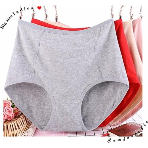 2pcs/Lot Big Size XL-6XL Sexy High Waist Womens Cotton Panties Breathable Solid Briefs Underwear Lingerie Panty Female Intimates