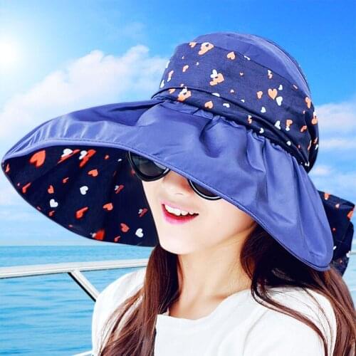 2020 New Foldable Sunshade UV Protection Wide Brim Sun Hat For Women Summer Visor Hat Beach Cap Panama Chapeau Femme Gorra Mujer