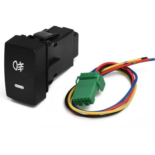 5 Pin Car Light Switch On/Off LED Push Button Fog Lamps Switches With Cable For Honda FIT Civic Accord CRV