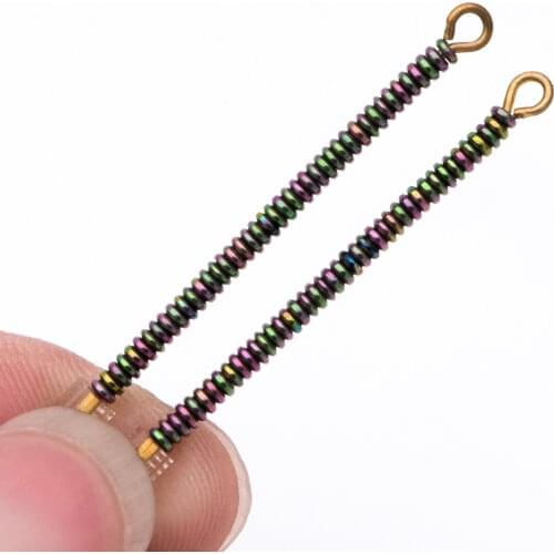 500pcs Hematite Seed Beads, Delicate Rondelle Spacer Beads 2x1mm, Metal Green (#V6093-2)