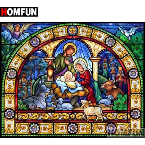 HOMFUN Full Square/Round Drill 5D DIY Diamond Painting "Religious figure" Embroidery Cross Stitch 3D Home Decor Gift A12183