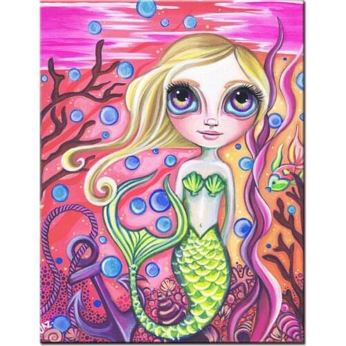 5D DIY diamond embroidery Sea Mermaid Elf diamond painting Cross Stitch full square/round Rhinestone mosaic