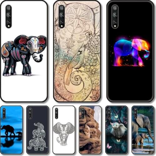 Lovely elephant Phone Case For Huawei Y 5 6 7 8 9 A P S Pro 2020 2019 Black Shell Cover
