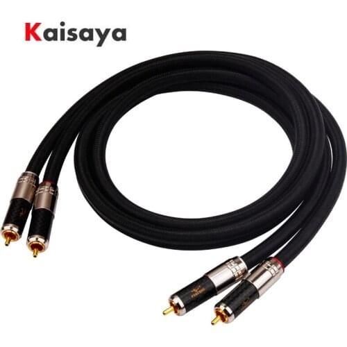 HIFI 7N single crystal copper dual RCA two to two CD machine audio cable for amplifier speaker microphone T0255