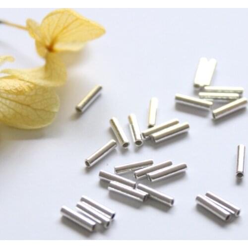 " Fake One Penalty Ten " 1.5*4MM 80Pcs-5G 925 Sterling Silver Jewelry Spacer Beads Findings Jewellery Accessories