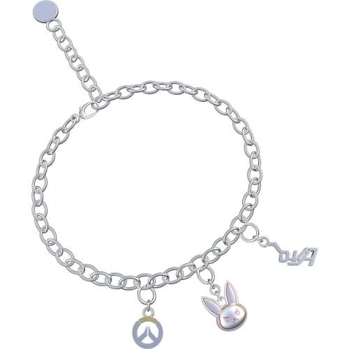COSTHEME Overwatch D.Va Bracelet Bunny Charm Overwatch Logo Detachable Pendents Fashion Cosplay Costume Accessories