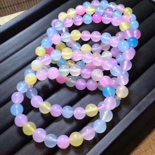 Colorful Agate - Stone - Bead Bracelet Jewelry Make DIY Bracelet Chain Colorful Natural