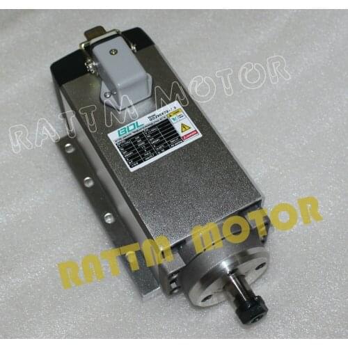 Square 1.5kw Quanlity Air cooled spindle ER11 runout-off 0.01mm, 220V Spindle motor ,4 Ceramic bearing,Engraving milling grind