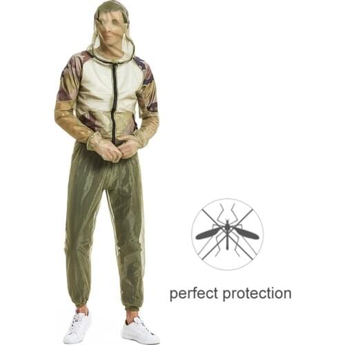 Summer Fishing Clothes Mesh Hood Mosquito Repellent Suit Anti Mosquito Clothes Insect-Proof Jacket Set for Outdoor Protection