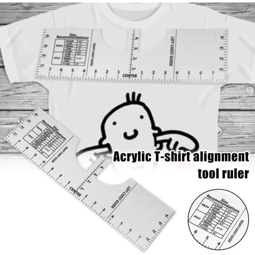 T-Shirt Alignment Ruler T-Shirt Ruler for Guiding T-Shirt Design Fashion T-Shirts Center Design Tool with Size Chart UY8