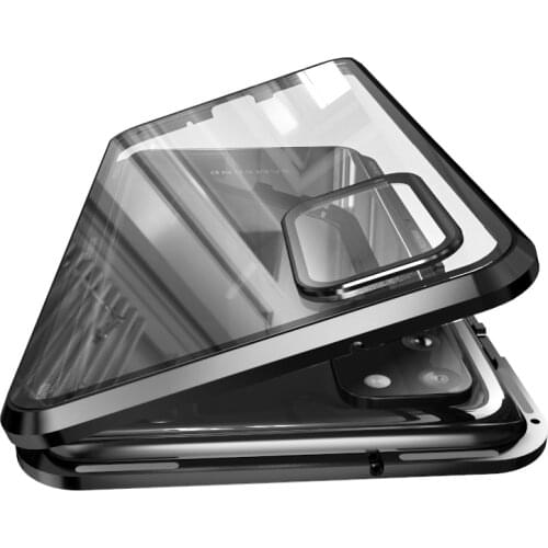 360° Full Magnetic Phone Case For Samsung Galaxy Note 20 Ultra S21 Plus Double Sided Tempered Glass Cover Camera Protection Case