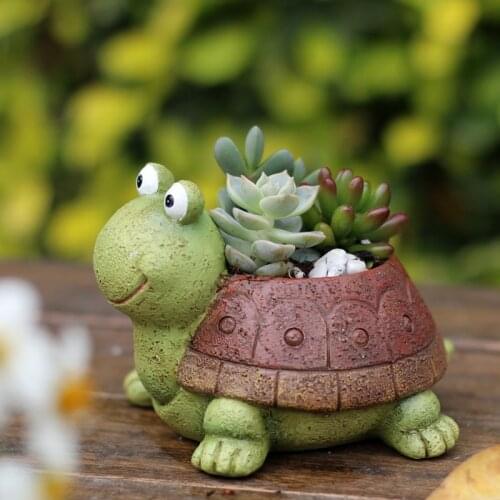 Animal Shaped Cartoon Flower Pot Cute Turtle Vase Pot Home Decoration for Succulent Plants Office Ornament Desktop Animal Vase