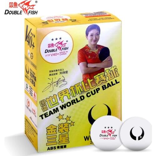 2019 Double Fish Ittf Team World Cup Table Tennis Balls 3 Star D40+ Abs Table Tennis New Material Plastic Poly Ping Pong Balls