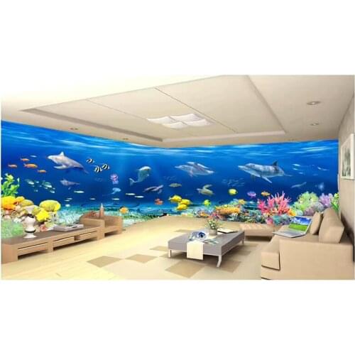 Bacaz 3D Mural Wallpaper children Room wall covering Wall papers home 3d stereo sea world 3D kid Photo Wallpaper papel de pared