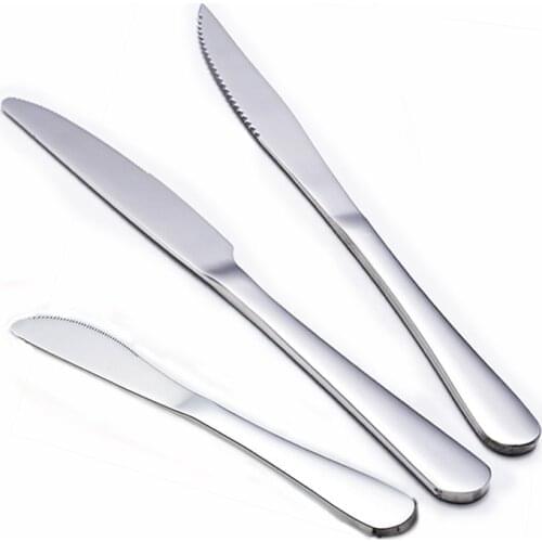 Steak Knives Dessert Knife Dinner Dinner Knife Stainless Steel Cutlery Western Style Table Dinnerware Serrated Blade Tableware