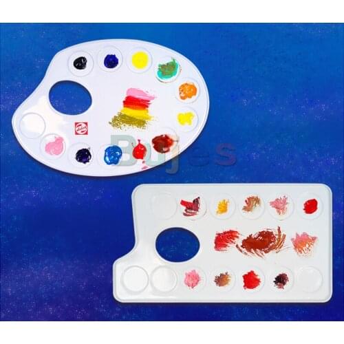 Original Netherlands TALENS Small portable metal thumb button watercolor palette with oval and rectangular two specifications