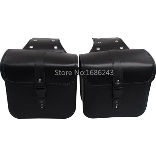 Pair Motorcycle Accessories Saddlebag PU Leather Saddle Bags Tool Luggage Bag For Honda/Suzuki/Yamaha Universal