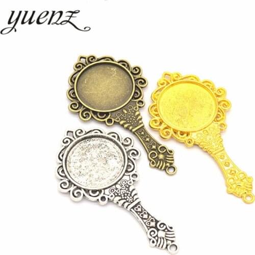 YuenZ 2pcs Alloy Metal Antique Silver color mirror Pendants Charms DIY Jewelry Findings For Necklace Jewelry Making 66*35mm J128