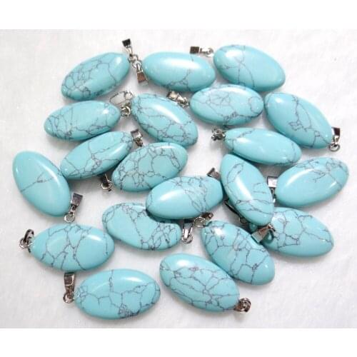 Natural Stone Opal Turquoises Quartz Crystal aventurine Horse Eye pendant for diy Jewelry making necklace Accessories50pcs A2