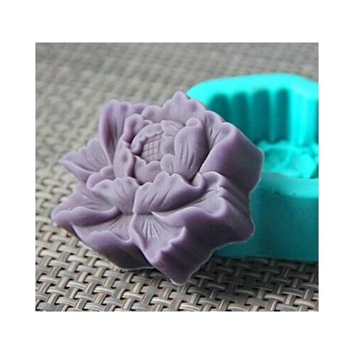 PRZY Silicone Flower Peony Single Hole Mold Flower Decoration Soap Molds Soap Mould Shaped DIY Craft Handmade Silicon 54125