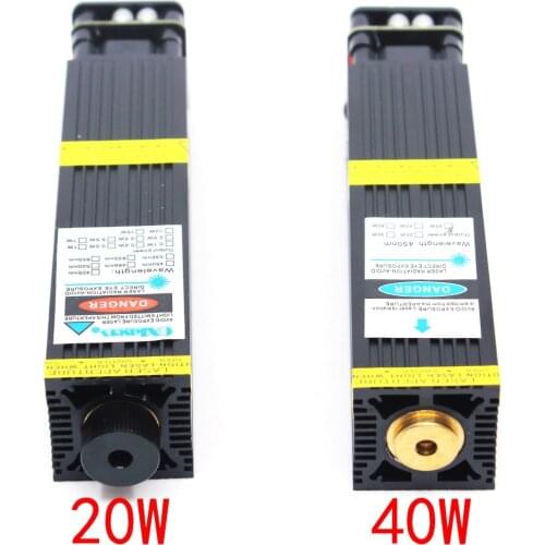40W Blue Laser Module 12V 24V 30W Laser Head for Stainless Engraving Wood Cutting for CNC 3018 and 3D Printer