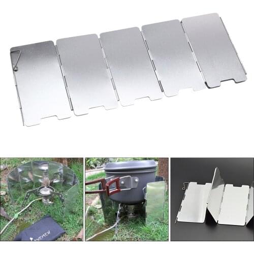 Foldable Gas Stove Windshield Outdoor Backpacking Camping Hiking Picnic Burner Wind Screen for Butane Alcohol Stoves