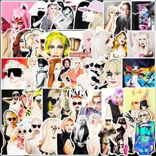 10/51PCS Lady gaga stickers Graffiti Stickers for DIY Sticker on Travel Case Laptop Skateboard Guitar Fridge Phone Decal Luggage