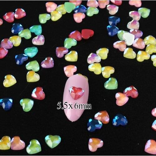 Flatback Mocha heart shaped 5.5x6mm Nail Rhinestones 3D nail decoration Accessories 30/pcs100/pcs