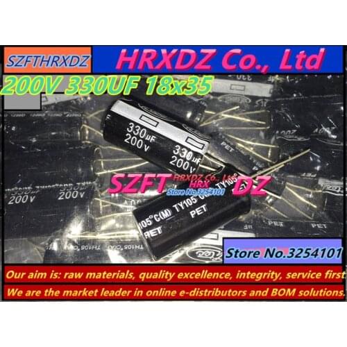SZFTHRXDZ 20PCS 200V 330UF 18X35 electrolytic capacitor 330UF 200V 18*35