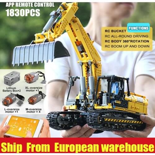 Mould King 13112 high-tech Car 20007 Compatible 8043 Motorized Excavator Toys Model Building Blocks Bricks Kids Christmas Gifts