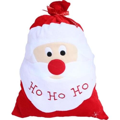 ASLT Christmas Day Decoration Santa Large Sack Stocking Big Gift bags HO HO Christmas Santa Claus Xmas Gifts Free Shipping