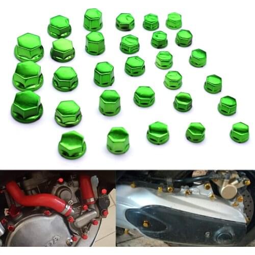 30Pcs/set Motorcycle Universal Screw Nut Cover Cap Bolt Decoration For MT09 R1 FZ1 XJ6 Z900 MT07 RC650 mt660 nmax125 ninja300 R6