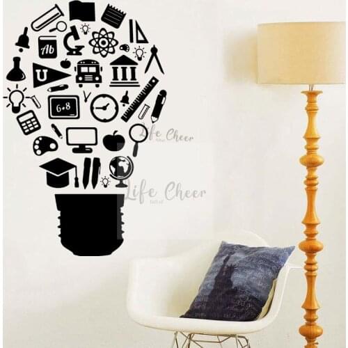 School Office Idea Vinyl Wall Sticker Education Study Tools Wall Art Decal Creative Ideas Wall Poster Research Vinyl Art AC040