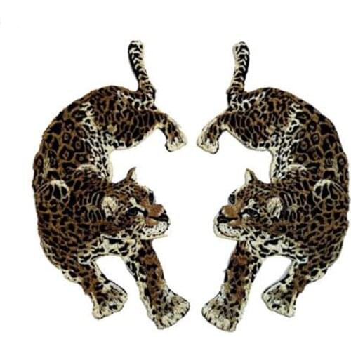 Embroidered Sew on patches for clothes leopard sequins deal with it clothing DIY Motif Applique Scrapbooking NL347