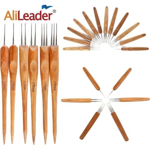 Alileader High Quality Crochet Hook More Durable Bamboo Hook Needles For Wig Making Dread Locks Braids Weaving Tools Accessories
